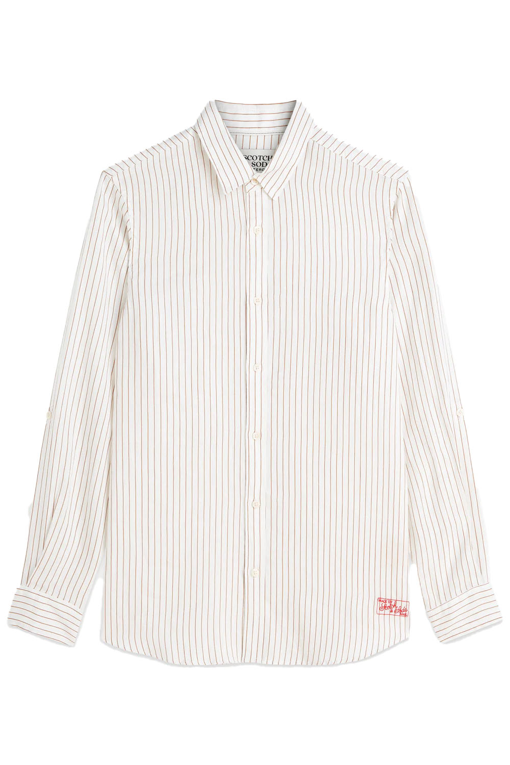scotch and soda striped linen shirt dijon stripe flatlay