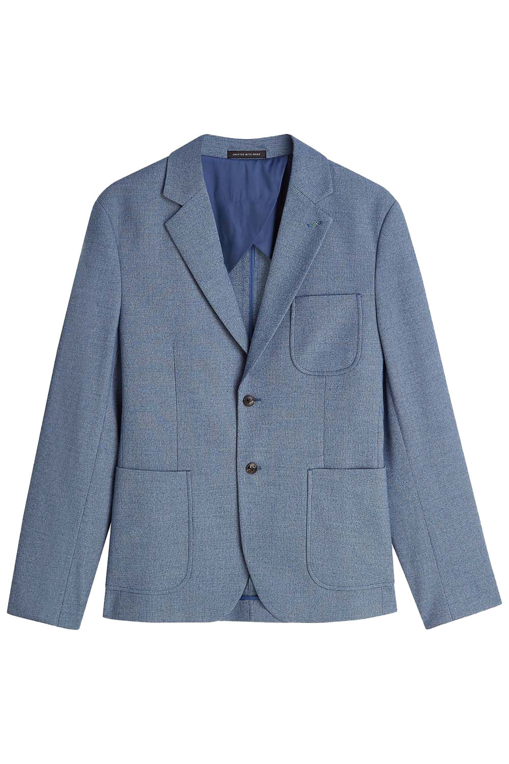 scotch and soda structured weave blazer pageant blue melange flatlay
