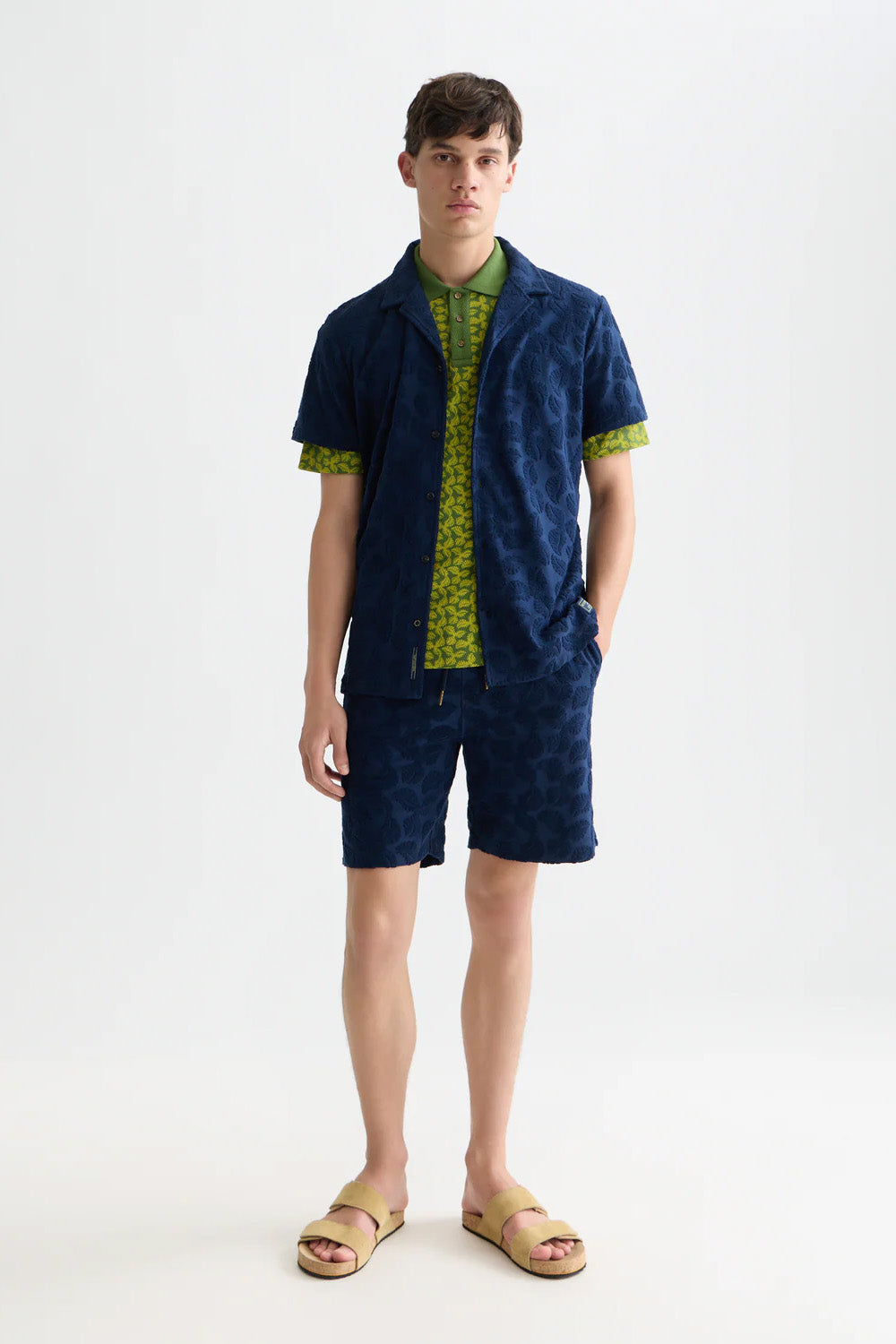 scotch and soda terry jacquard ss paegant blue