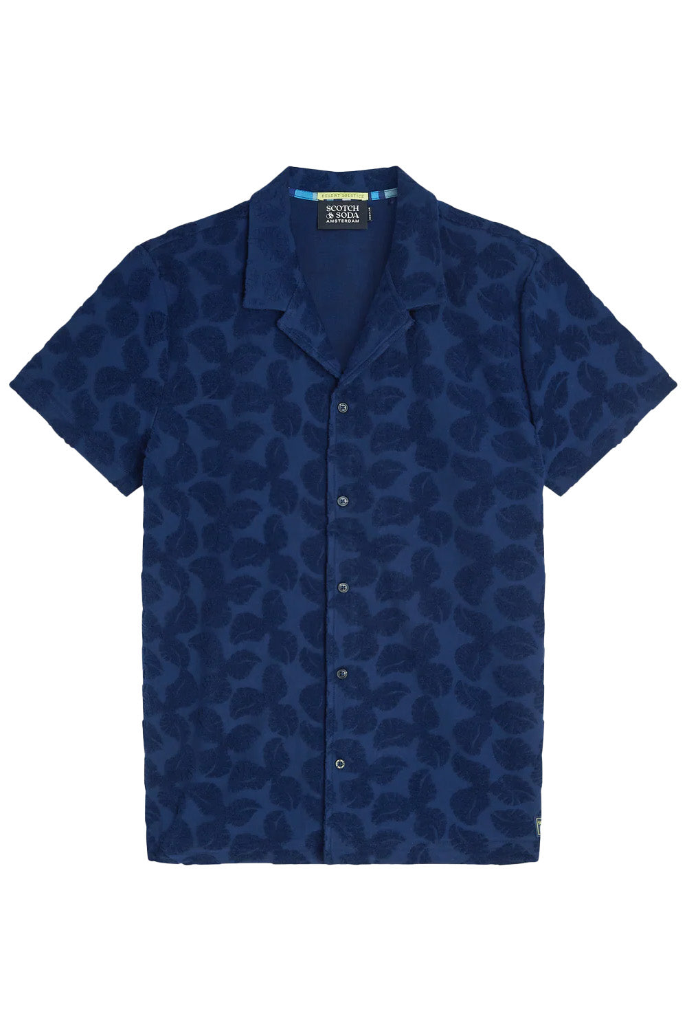 scotch and soda terry jacquard ss paegant blue flatlay