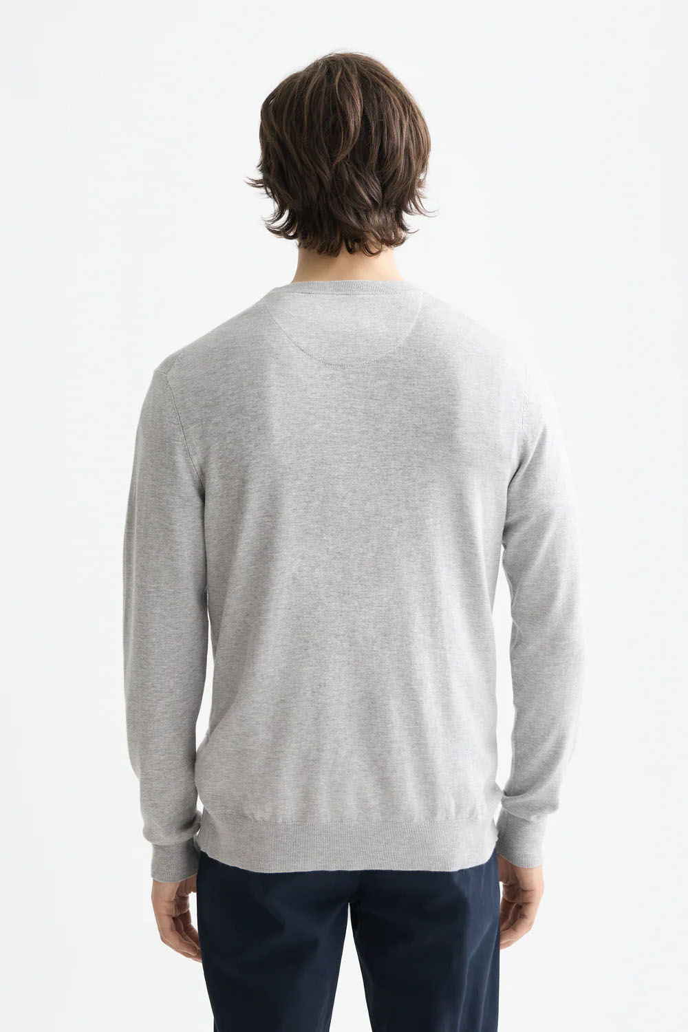 scotch and soda viscose pullover crewneck grey melange back