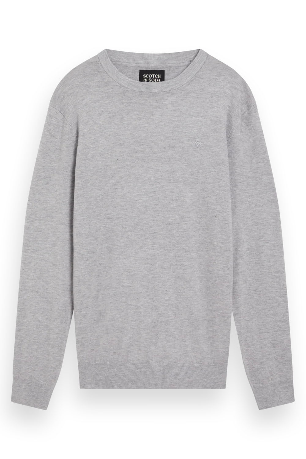 scotch and soda viscose pullover crewneck grey melange flatlay