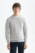 scotch and soda viscose pullover crewneck grey melange front