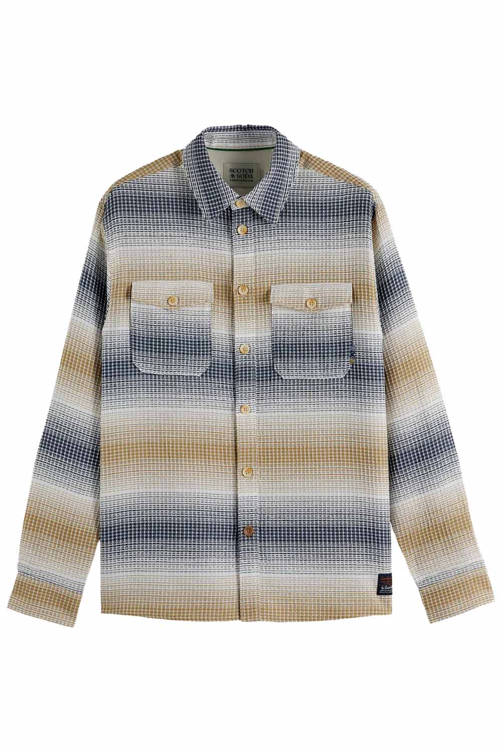 scotch and soda waffle stripe shirt oceana infinity stripe flatlay