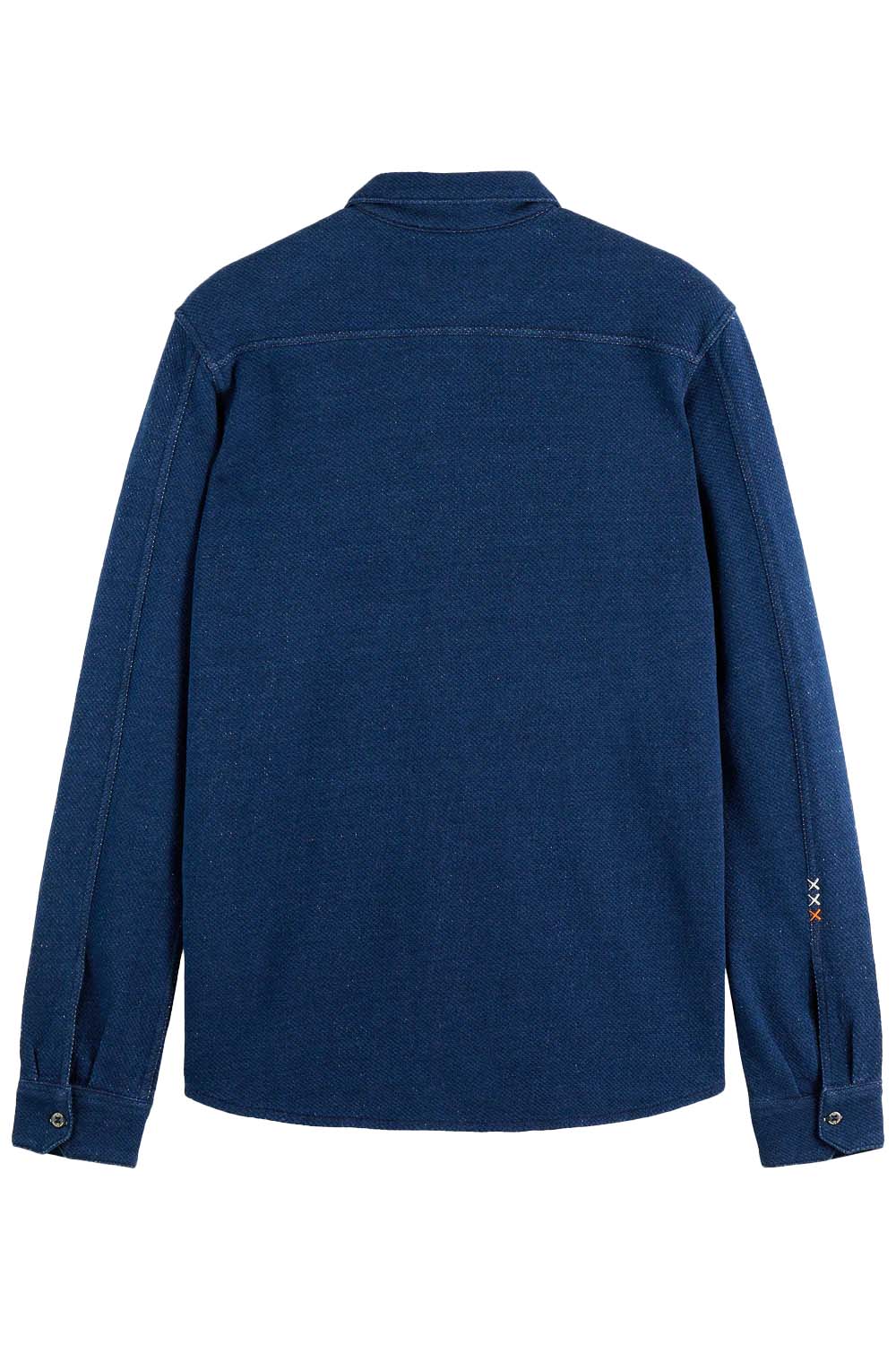 scotch and soda washed textured jersey shirt indigo back
