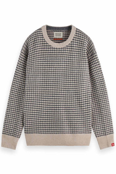 scotch & soda chenille pullover grey melange eggnog front 