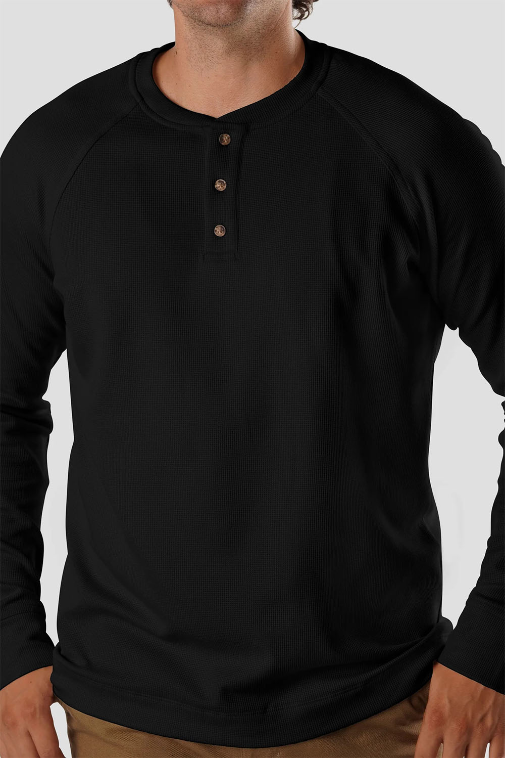 M's HILL COUNTRY TURBODRY HENLEY Black — REVOLVR Menswear