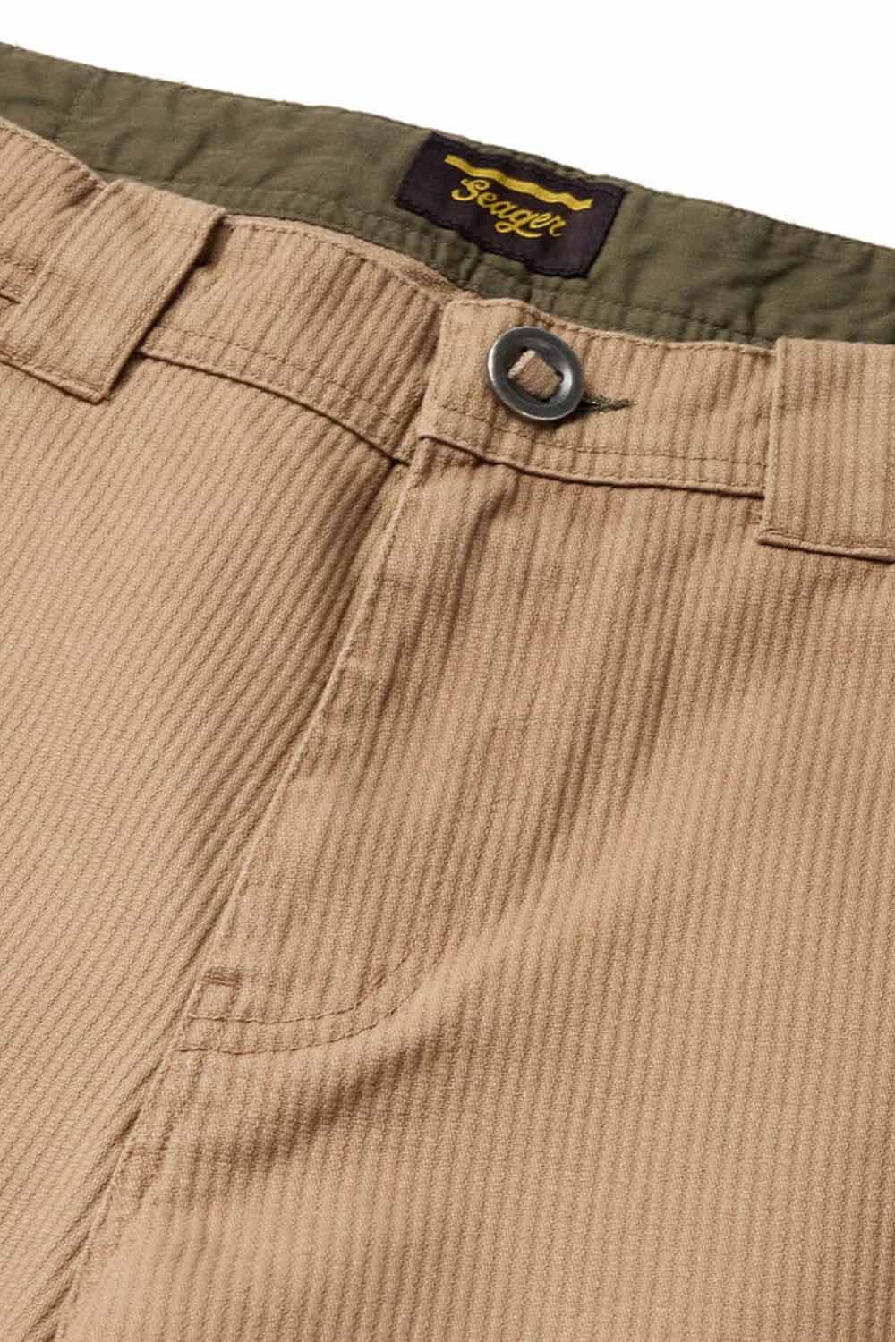 Seager - Bison Corduroy Pant - Tan - Front Pocket Detail