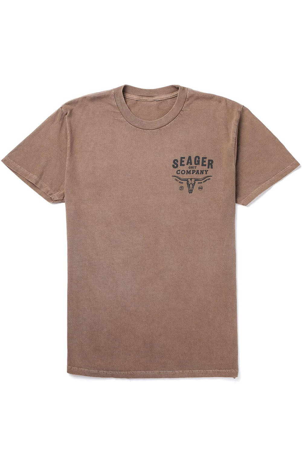 Seager Longhorn Tee in Pigment Brown — Front view
