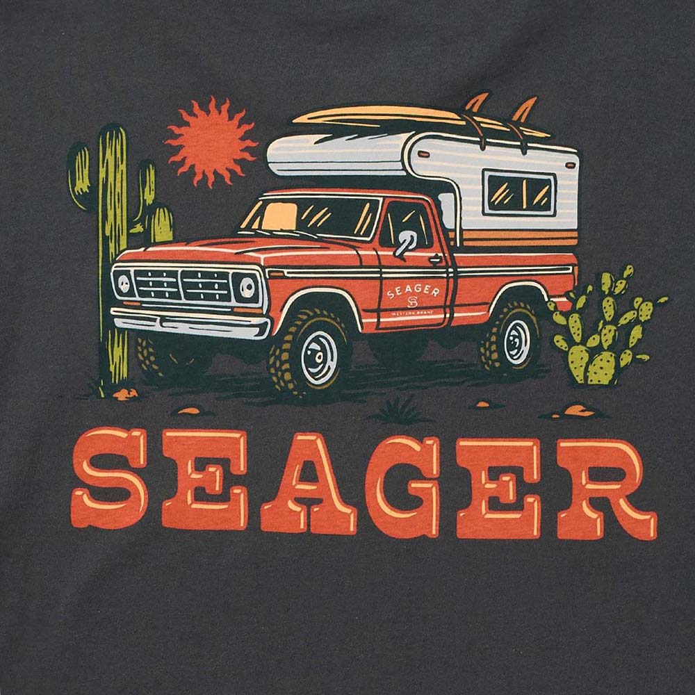 seager baja tee vintage black detail