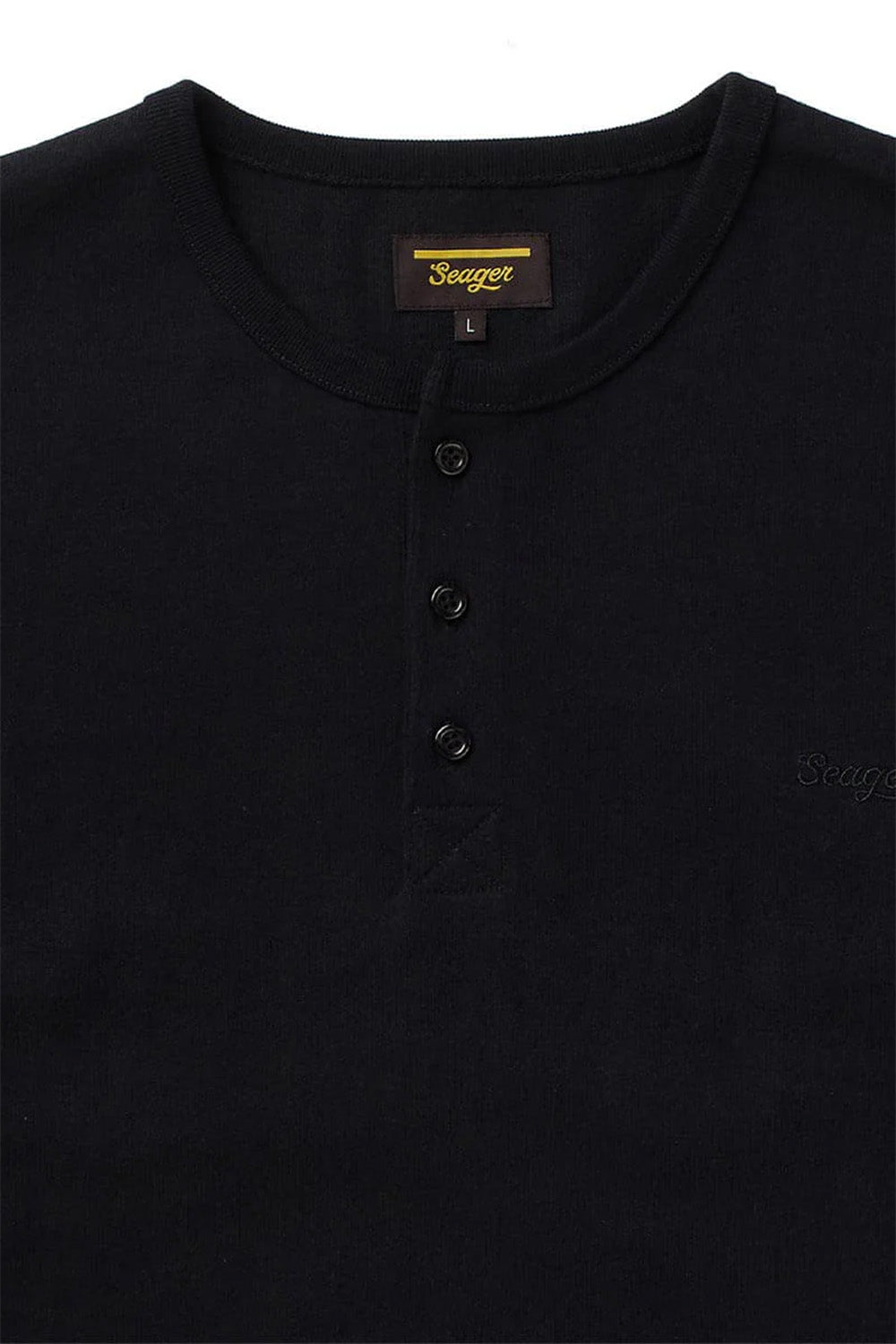 seager brand henley ss black detail