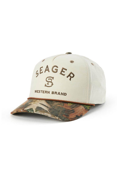seager branded snapback cream camo profile