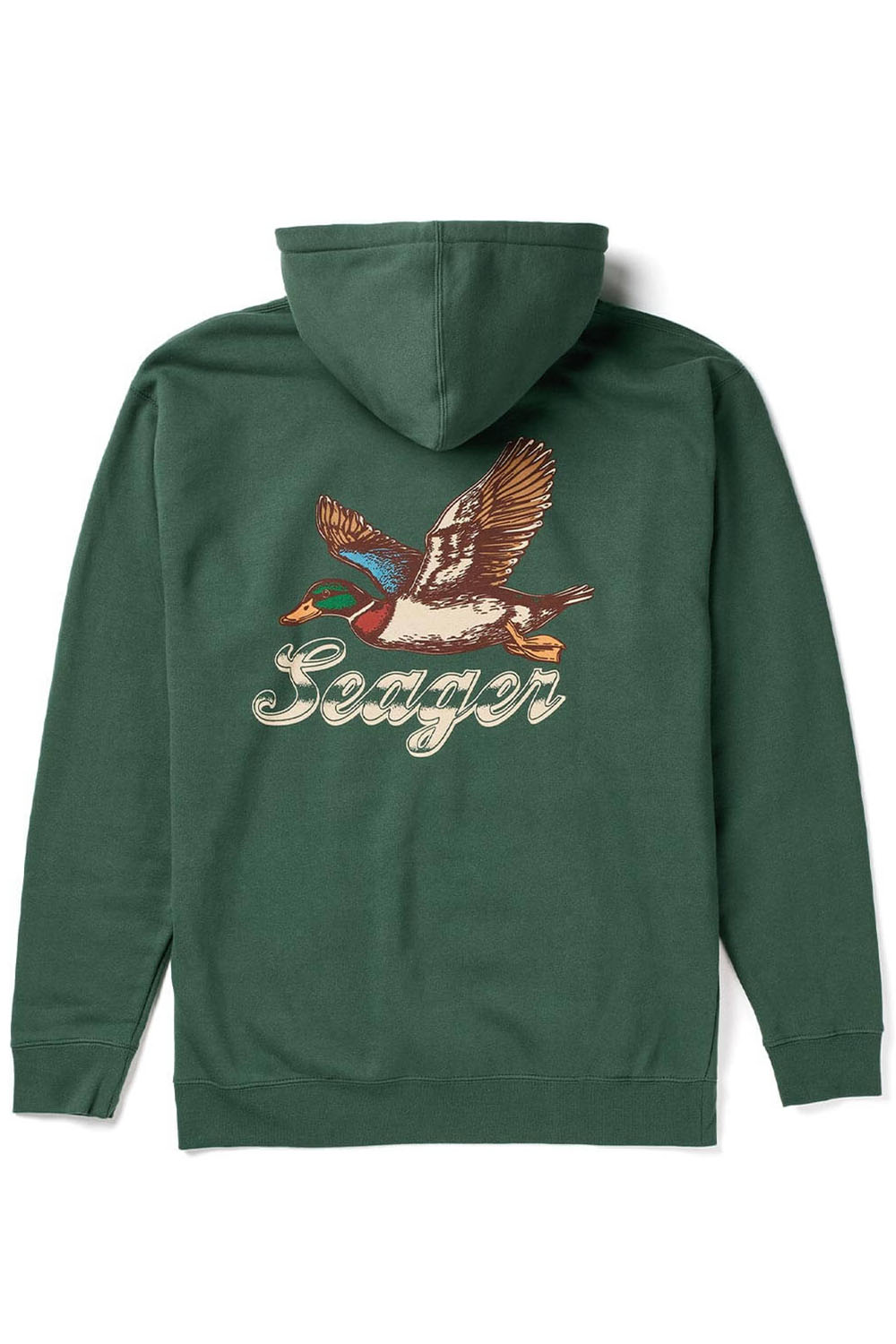 seager greenhead hoodie alpine green back