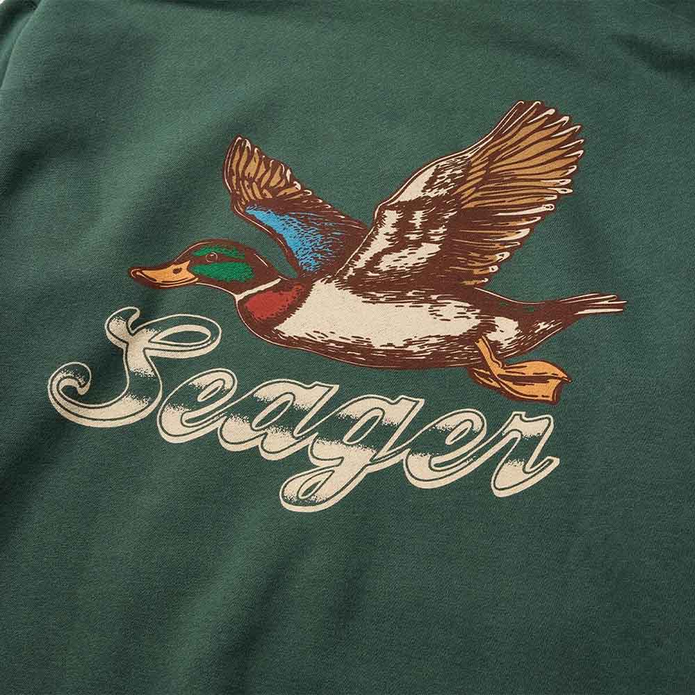 seager greenhead hoodie alpine green detail