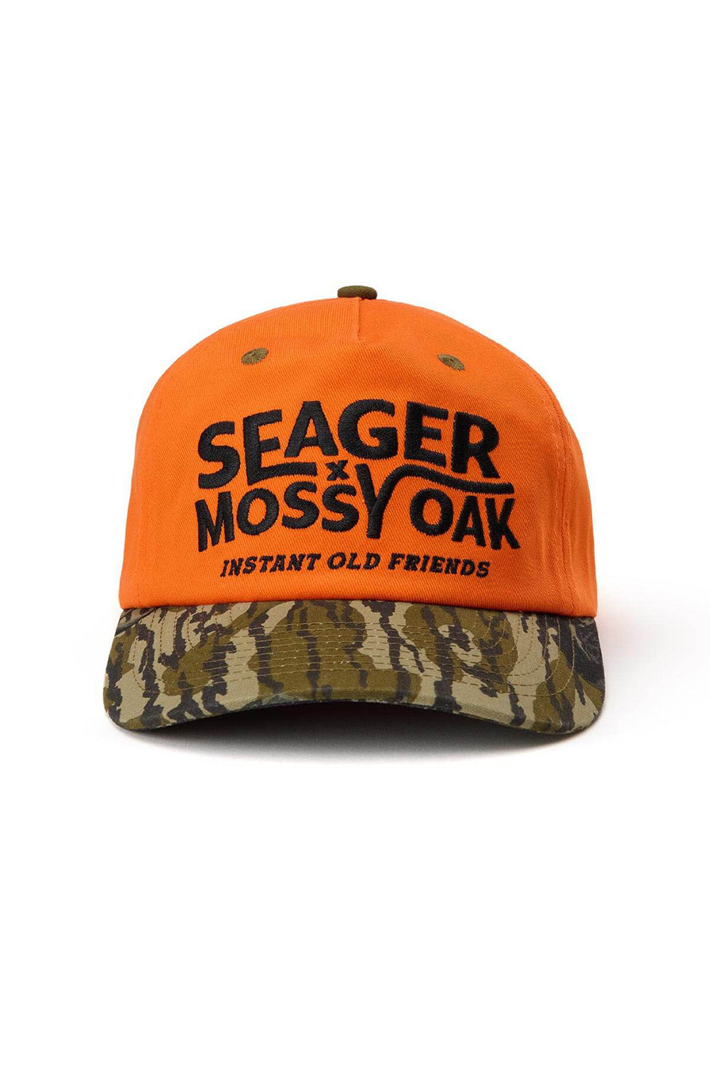 seager iof snapback orange camo front