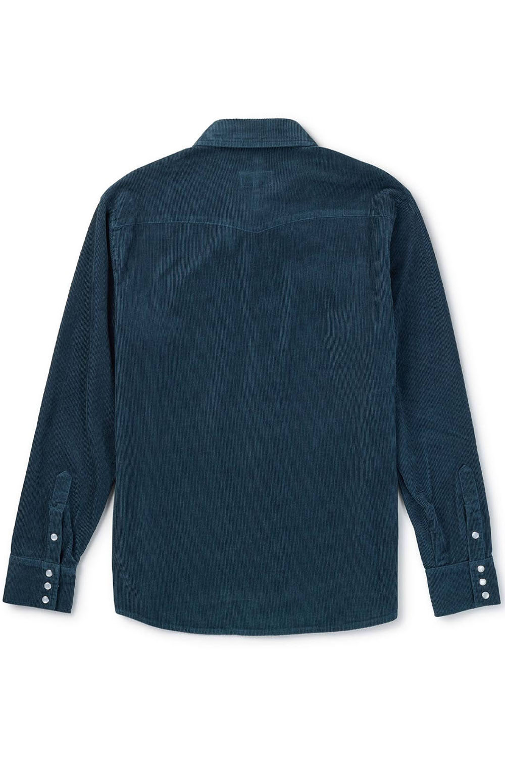 seager reagan pearl snap cord stormy blue back