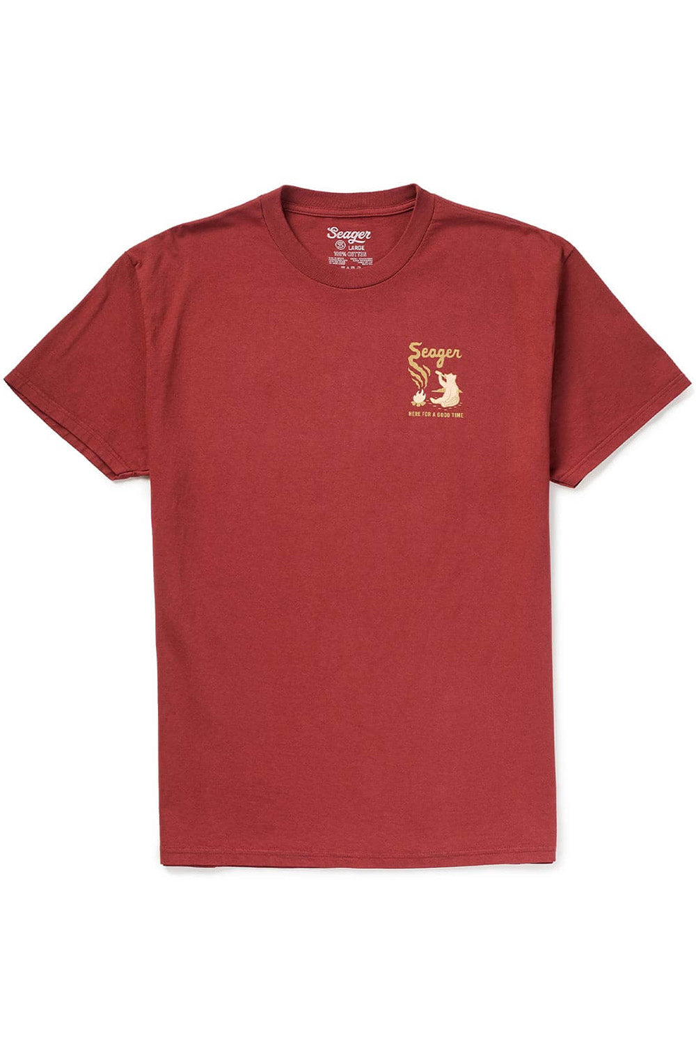 seager smokey tee roasted red front