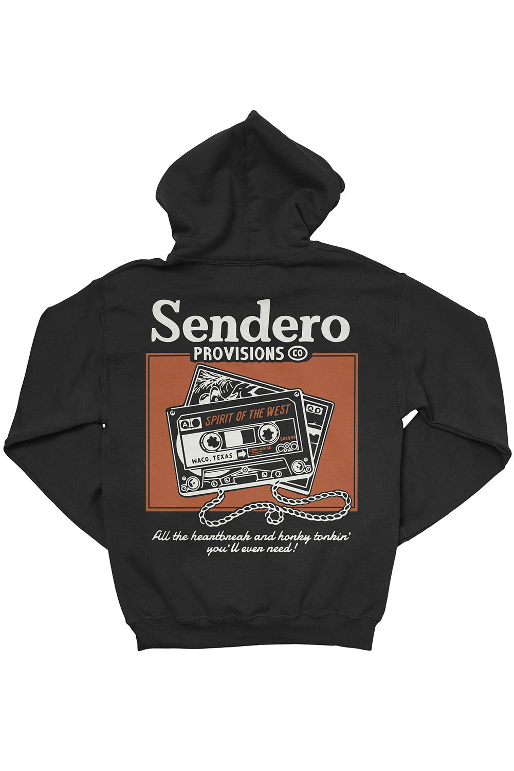 sendero-cassette-tape-hoodie-black-flatlay