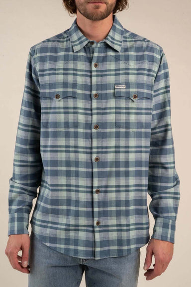 Sendero - Durango Flannel Stretch - Teal/Blue - Model Front