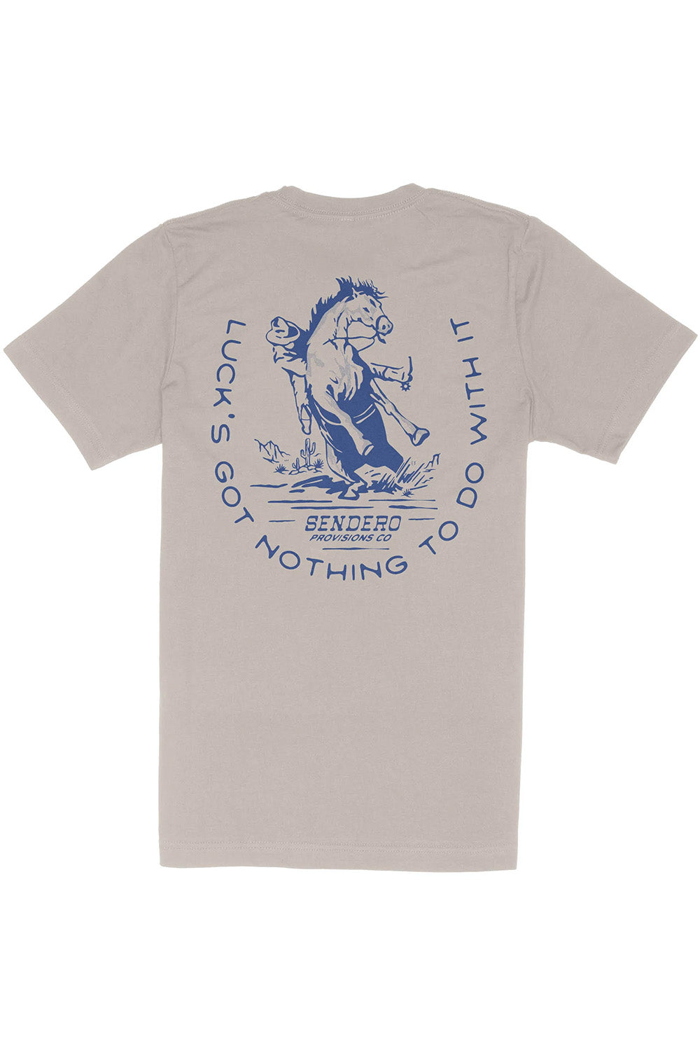 sendero-no-luck-tshirt-sand-flatlay