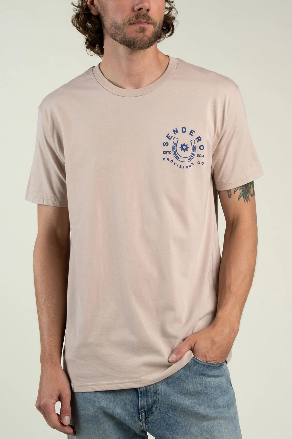 sendero-no-luck-tshirt-sand-front