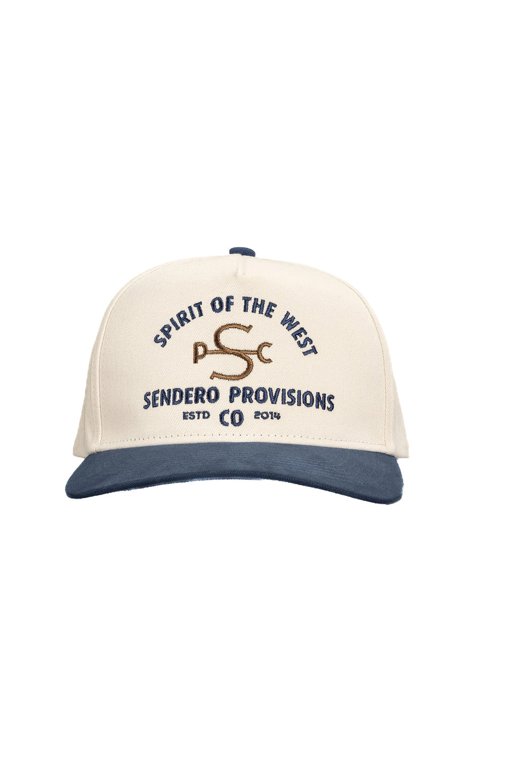 Sendero S Bar PC Hat in White/Navy — Front view