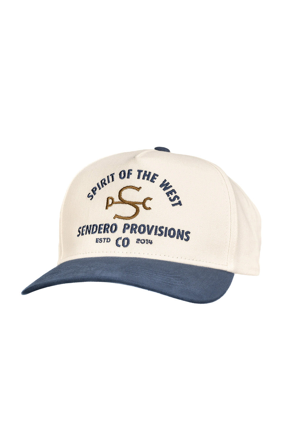 Sendero S Bar PC Hat in White/Navy — Quarter view