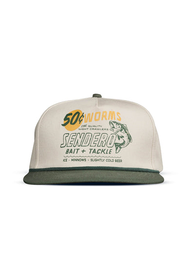 sendero 50 cent worms hat white front