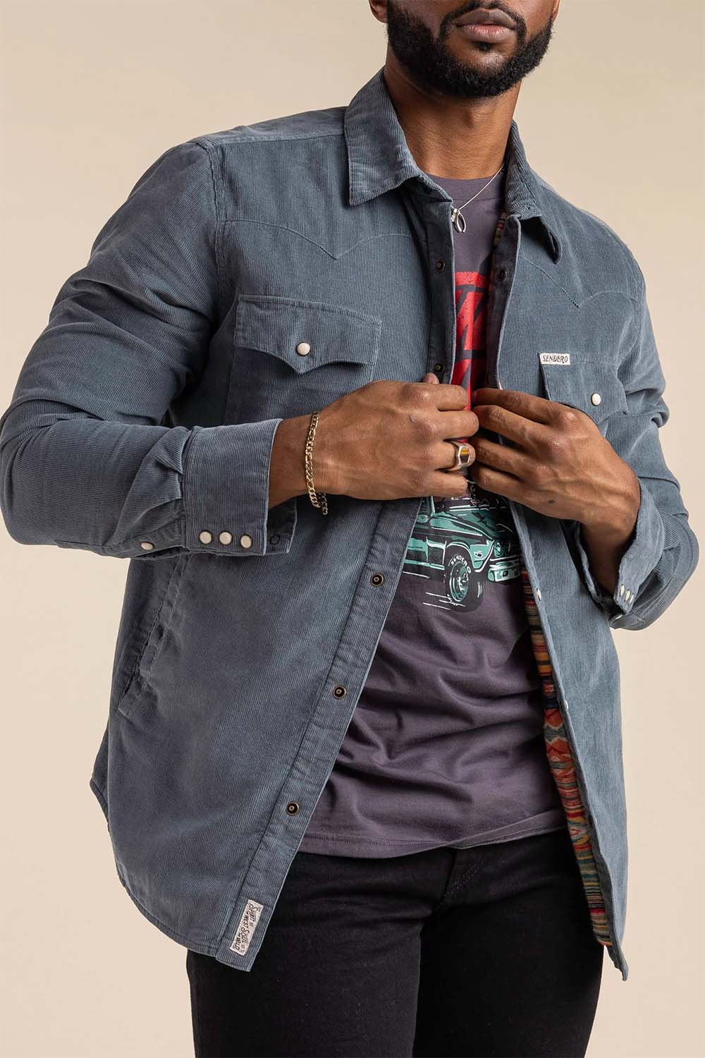 sendero desperado shacket labradorite front