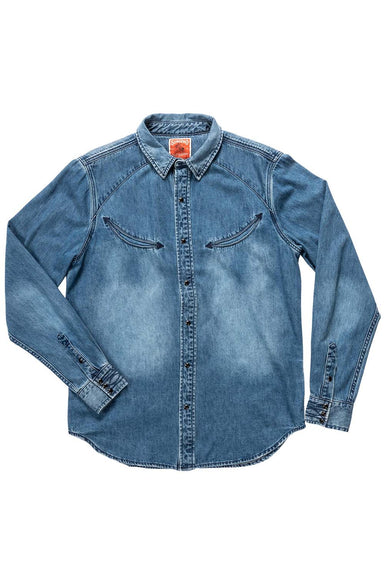 sendero hondo pearl snap classic denim flatlay