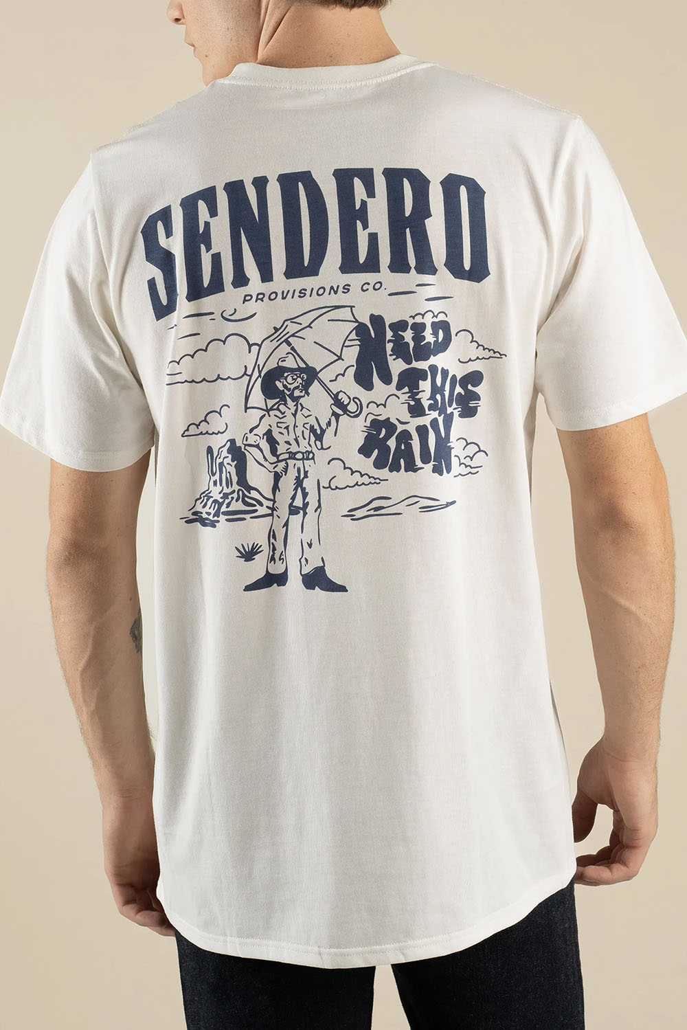 sendero need this rain tshirt vintage white back