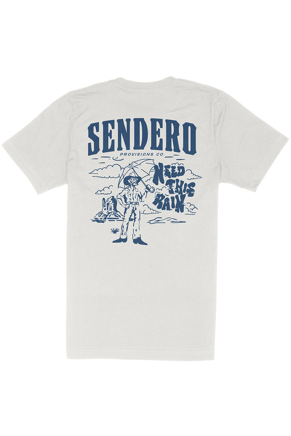sendero need this rain tshirt vintage white flatlay