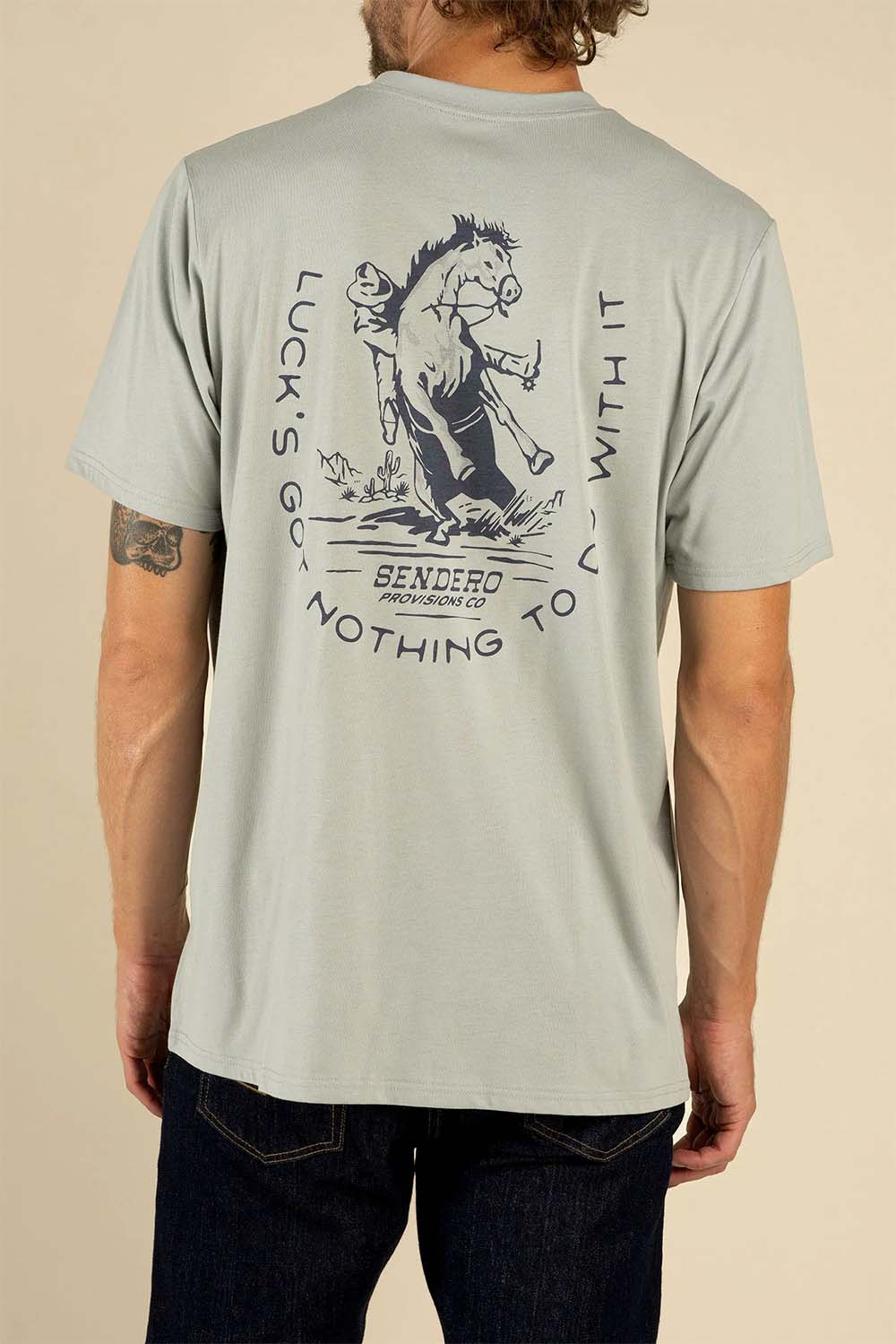 sendero no luck t-shirt big sky blue back