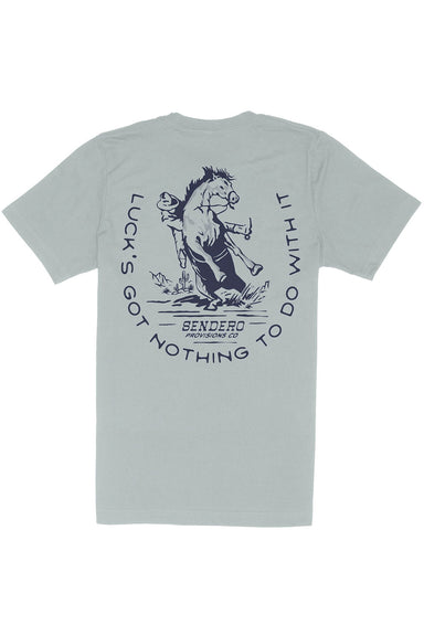 sendero no luck t-shirt big sky blue flatlay