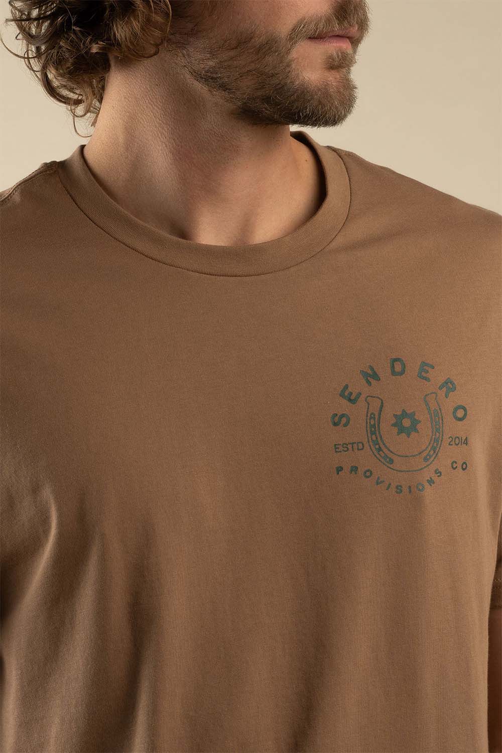 sendero no luck tshirt light brown detail
