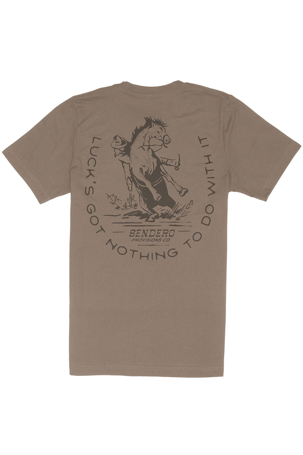 sendero no luck tshirt light brown flatlay