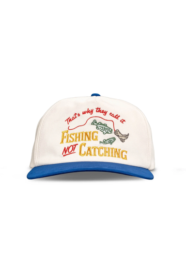 sendero not catching hat white blue front