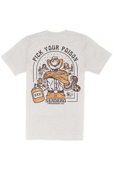 sendero pick your poison t-shirt vintage white flatlay