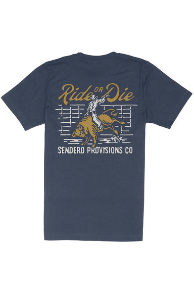sendero ride or die tshirt navy back