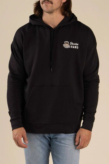 sendero shootin hand hoodie black front
