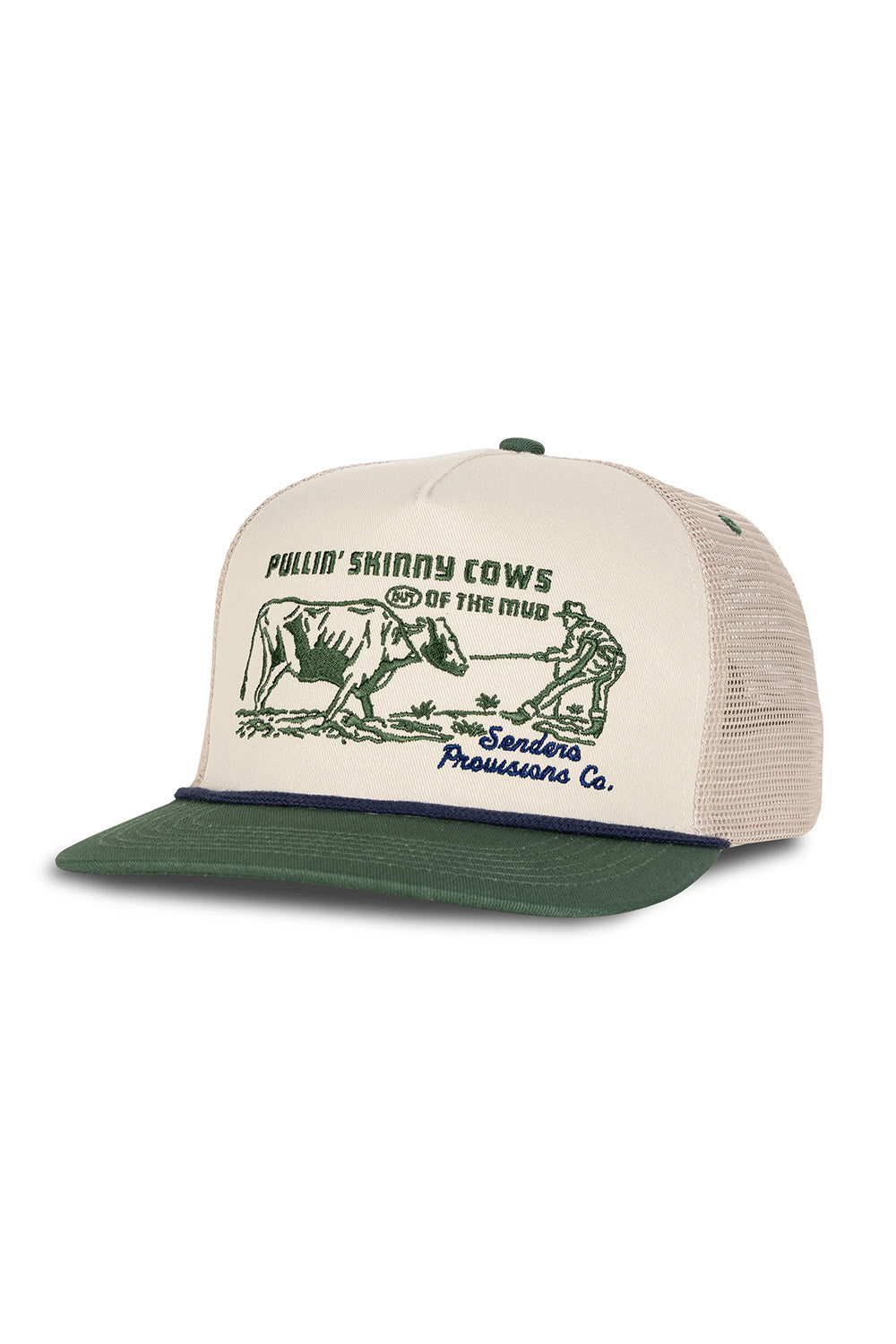 sendero skinny cows hat cream green profile