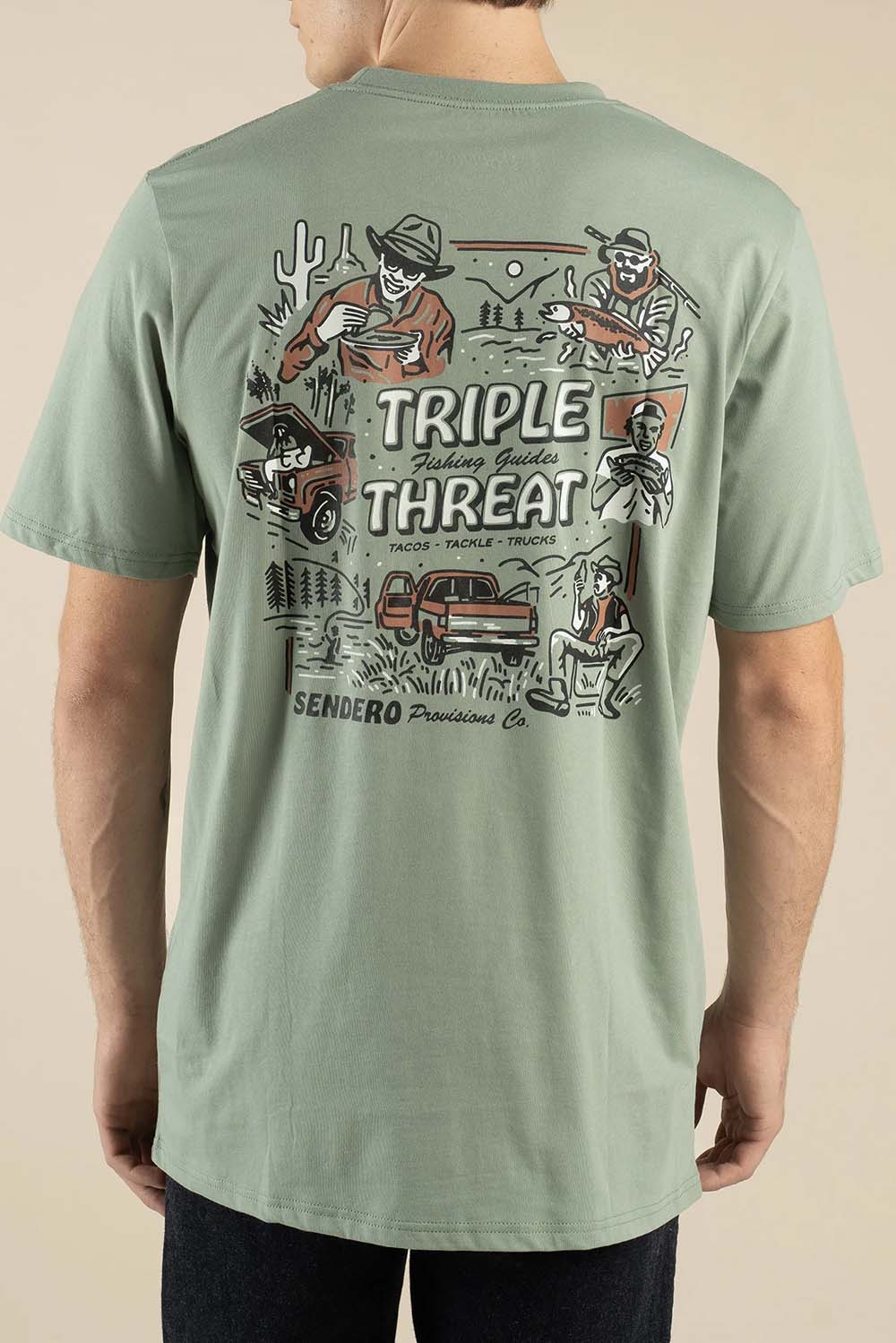 sendero triple threat t-shirt laguna back