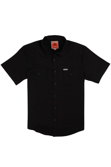 sendero wyatt pearl snap ss black front