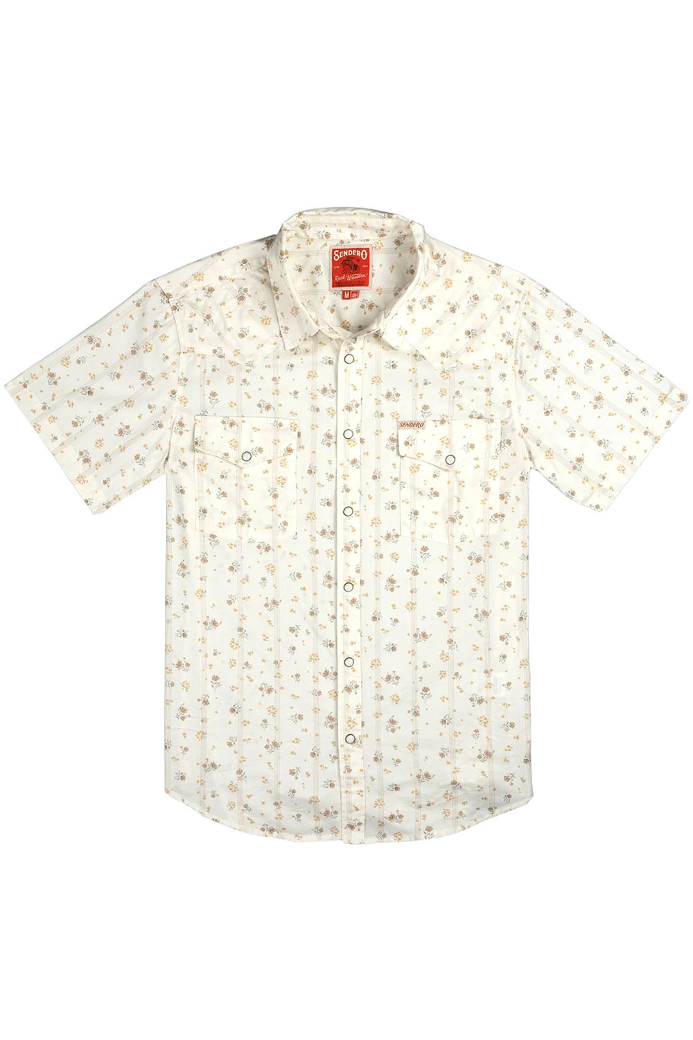 sendero wyatt pearl snap ss dustbloom antique white flatlay