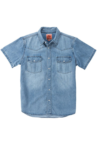 sendero wyatt pearl snap ss vintage denim flatlay