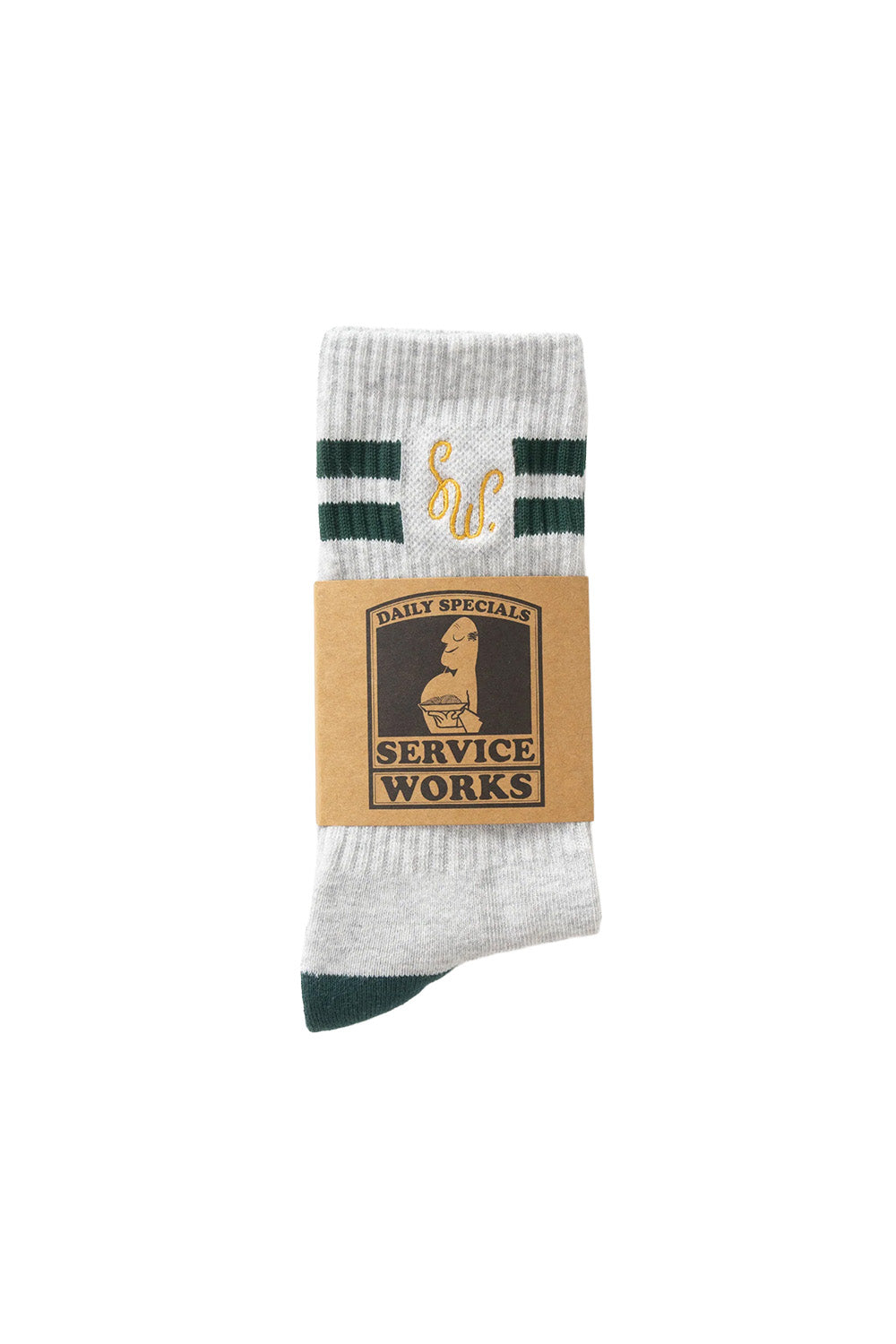 Service Works - Monogram Socks - Heather Grey - Packaged