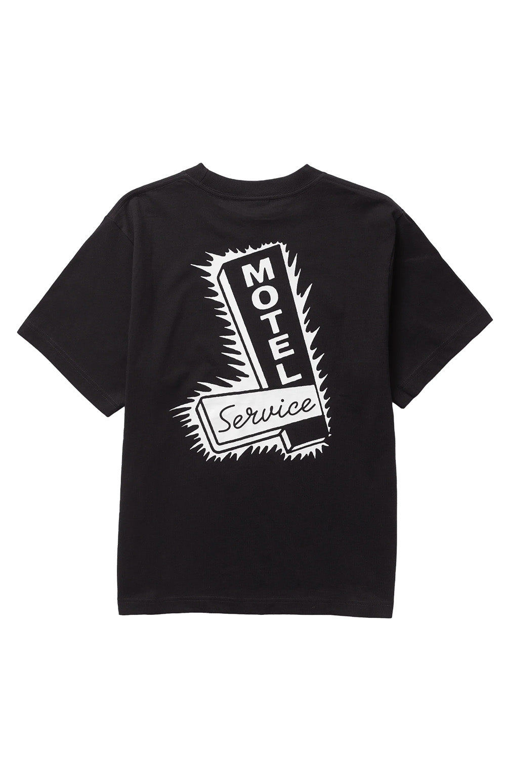 service works motel tee black back