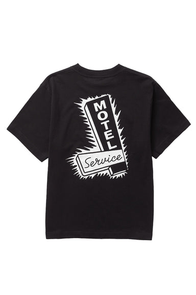 service works motel tee black back