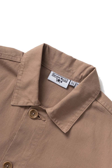 service works twill chore shirt mushroom detail