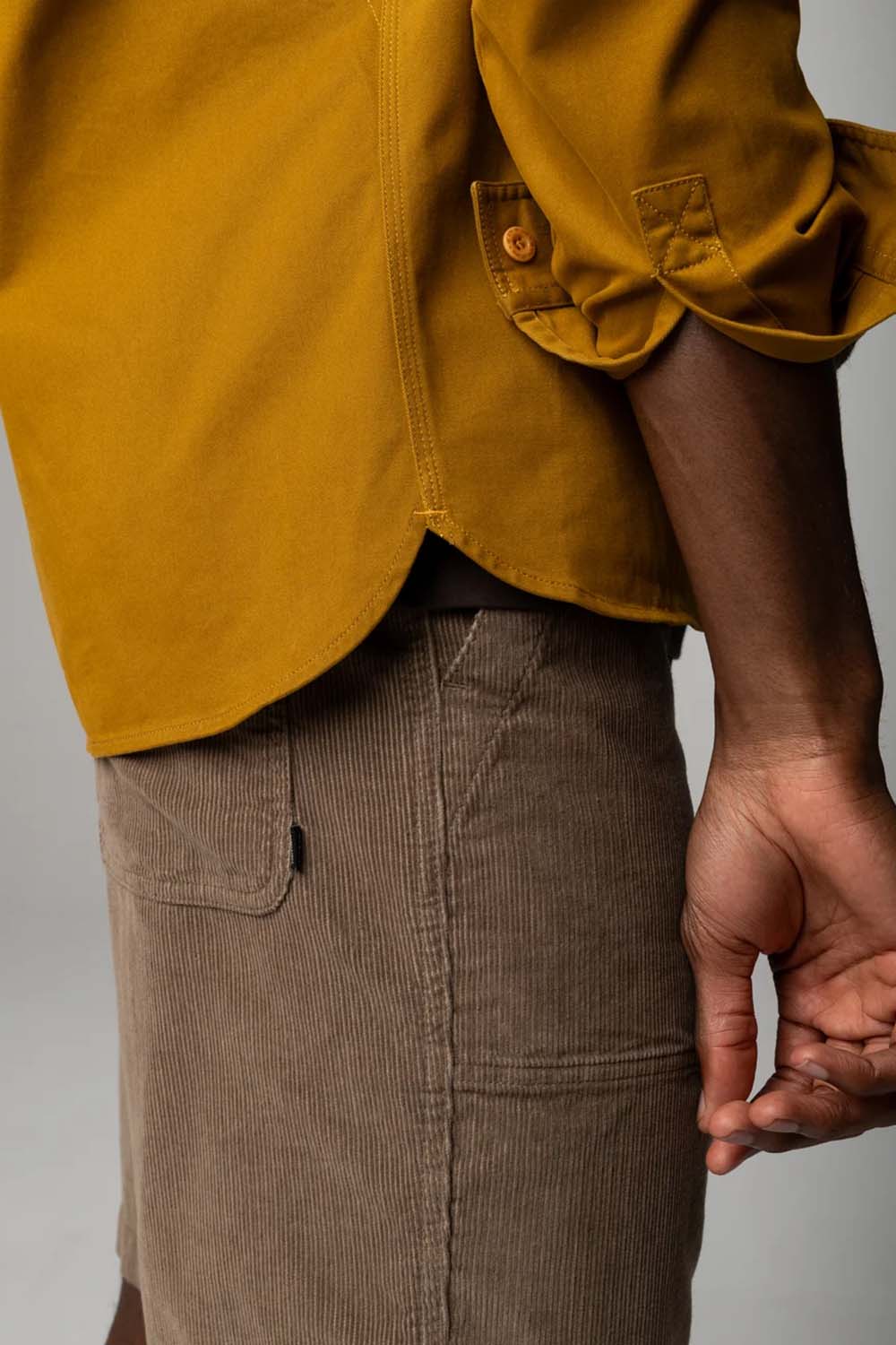 Finisterre - Eddystone Shirt - Burnt Ochre - Model Detail